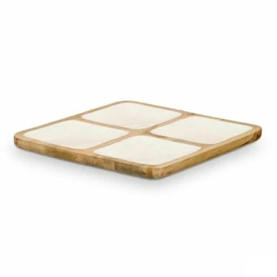 Afbeelding van Dienblad met Vakjes GiftDecor MALI 991 W Wit 29,5 x 3 cm (6 Stuks)