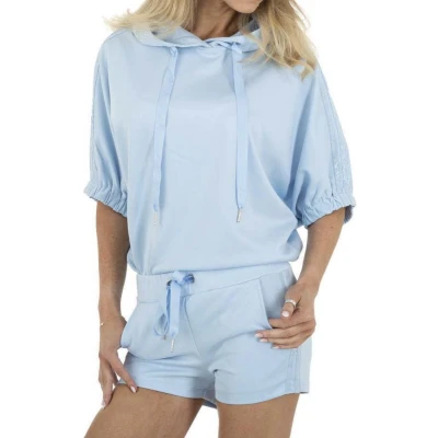 Afbeelding van Dames huispak/vrijetijdspak met korte broek S 34 36 lichtblauw