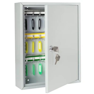 Afbeelding van HMF 13542 07 sleutelkast 42 haken verstelbare haaklijsten, 35,0 x 27,0 8,0 cm, lichtgrijs