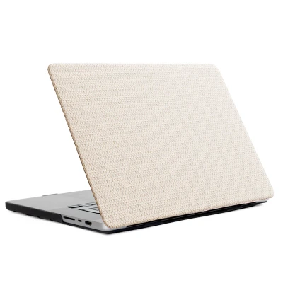 Afbeelding van Selencia Geweven Cover / Hardcase MacBook Air 13 Inch (2018 2020) Kunststof Beige