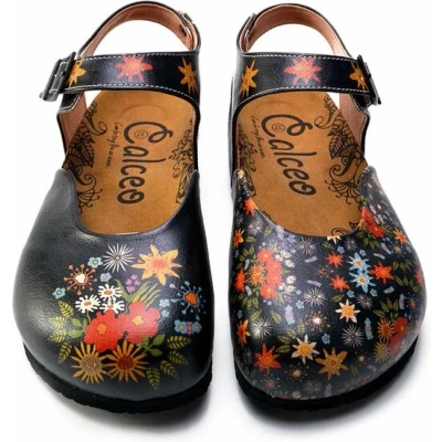Afbeelding van GOBY Colorful Flowers Slippers Sandalen Hoge kwaliteit Handmade Maat 37