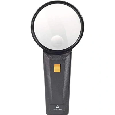Afbeelding van TOOLCRAFT 821031 Vergrootglas Met LED verlichting Vergrotingsfactor: 2 x, 4 x Lensgrootte: (Ø) 75 mm