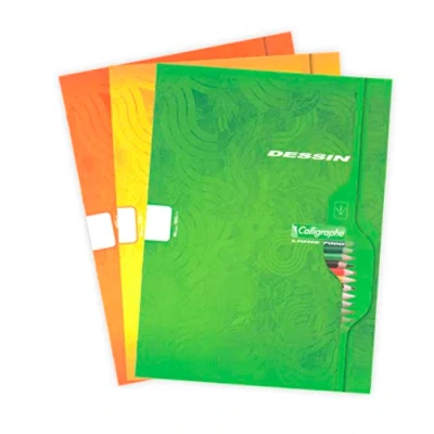 Afbeelding van Calligraphe 553C Een tekenboek 24x32 cm 16 pagina&#039;s met witte effen Papier 120 g Omslag van gerecycled glanzend karton Willekeurige kleur Merk Clairefontaine