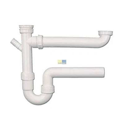 Afbeelding van dubbele sifon met afvoerverbinding voor spoelbakken Ø 1 1/2&quot; x 50 mm Viega
