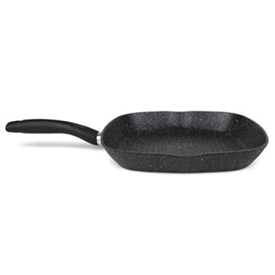 Afbeelding van Orbegozo RUF 1028 Grillpan van gesmeed aluminium met antiaanbaklaag, 28 cm diameter, geschikt voor alle soorten fornuizen, PFOA vrij