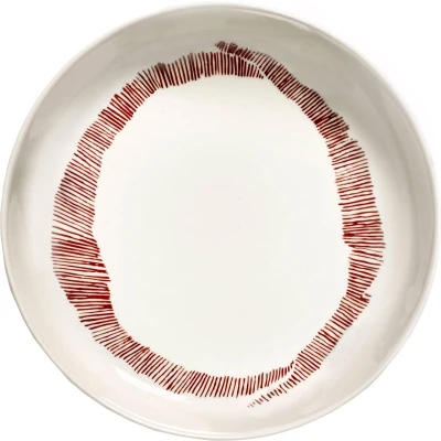 Afbeelding van Serax Feast By Ottolenghi Diep BordØ22 White Stripes Red