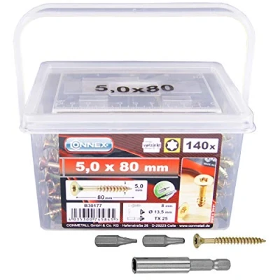 Afbeelding van CONNEX B30177 Uni Screws emmer 5,0x80 TX een 140 stks