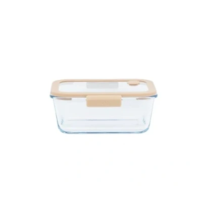 Afbeelding van Pebbly Vershouddoos met Glazen Vacuüm Deksel 1,2 liter Borosilicaatglas Transparant