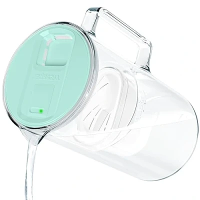 Afbeelding van Wessper Waterfilterkan met LED indicator, 3 Liter, Water Karaf Filter patroon, Glazen Kan, BPA vrij “BPA FREE, Mint