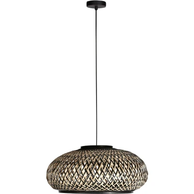 Afbeelding van Steinhauer Hanglamp HaloSwap met rotan kap Ø 50cm 4296ZW