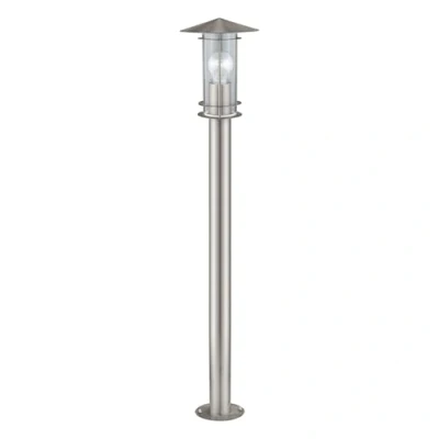 Afbeelding van EGLO Lisio Sokkellamp Staande lamp Buiten E27 100 cm Roestvast Staal Glas