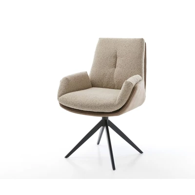 Afbeelding van DELIFE Draaistoel Clea Flex materiaalmix mud kruisframe breed zwart 360 draaibaar