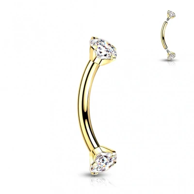 Afbeelding van Piercing curved titanium goud 1.2x8