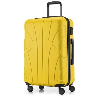 Afbeelding van Suitline harde koffer trolley check in bagage, TSA, 66 cm, ca. 58 liter, 100% ABS mat geel