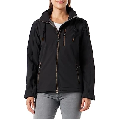 Afbeelding van Dames softshelljas met afneembare capuchon overgangsjas windbreaker #ankerglutfreude