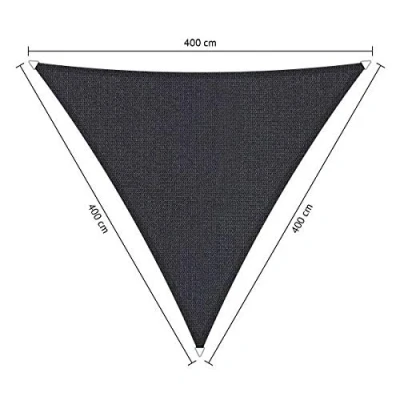 Afbeelding van Shadow Comfort® Gelijkzijdige Driehoek Schaduwdoek UV Bestendig Zonnedoek 400 x CM Carbon Black