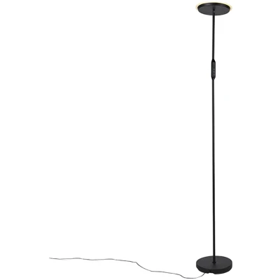 Afbeelding van QAZQA Vloerlamp zwart incl. LED met afstandsbediening Bumu