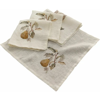 Afbeelding van LOBERON Servet set van 4 Tupisa offwhite