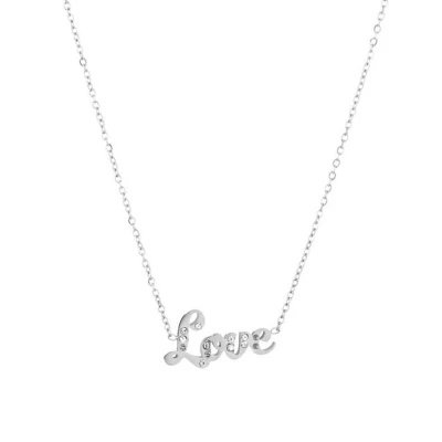 Afbeelding van Bijoutheek Collier Love witte stenen zilver