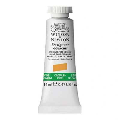 Afbeelding van Winsor &amp; Newton 0605890 Designers Gouache, fijnste kunstschilderverf, dekkend, hoogwaardige pigmenten 14ml Tube, Cadmium Free Yellow