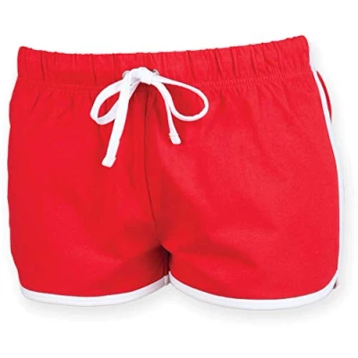 Afbeelding van Skinni Fit Dames sportshorts/retroshorts, rood/wit, M