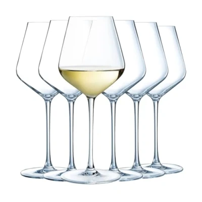 Afbeelding van Cristal d&#039;Arques Paris Ultime collectie 6 steelglazen, 470 ml, van kristal, glanzend, transparant en hoge weerstand, gemaakt in Frankrijk, versterkte verpakking, geschikt voor online winkelen