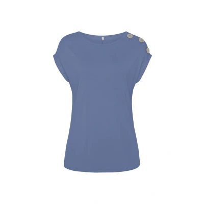 Afbeelding van Buffalo Tshirt print, Dames, Maat: 44/46, Rauchblau