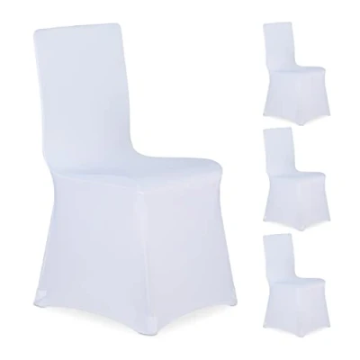 Afbeelding van Relaxdays stoelhoezen 4 stuks stoelhoes universeel stoelhoezenset meubelhoes stoel wit