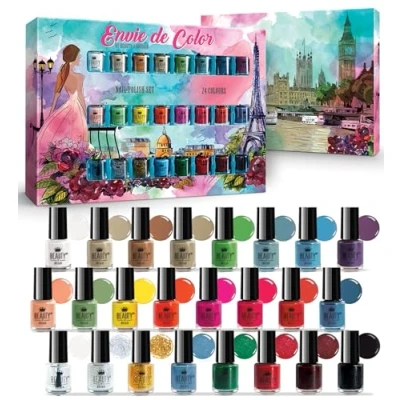 Afbeelding van Envie de Color Nagellakset Complete Collectie van Helder, Parel, Pastel en Klassieke Kleuren in een Designer Doos (Set #A)