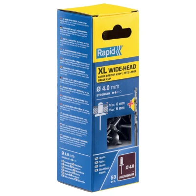 Afbeelding van Rapid XL blindklinknagels Ø4,0 x 12 mm, 50 stuks + boor 5000661