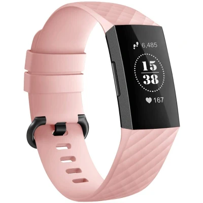 Afbeelding van Siliconen bandje voor de Fitbit Charge 3 / 4 Roze iMoshion En TPU (zacht)