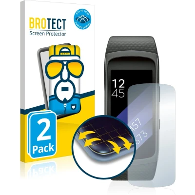 Afbeelding van BROTECT Screenprotector voor Samsung Gear Fit 2 Folie Beschermfolie transparant volledig dekking (2 Stuks)