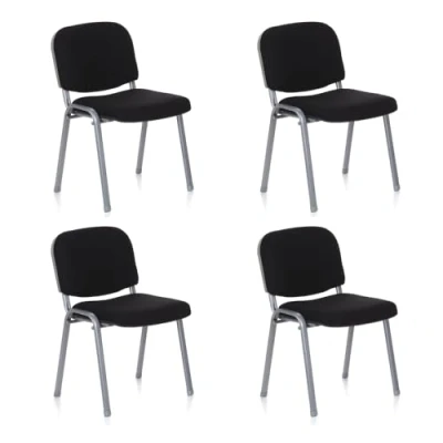 Afbeelding van Vergaderstoel Polyester Zwart 4 Stuks Per Pakket Ergonomisch
