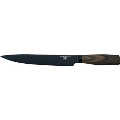 Afbeelding van Rockingham Forge Forester Series 8 inch trancheermes lemmet van roestvrij staal met een zwartoxide coating, ergonomische greep hout, voorlegmes