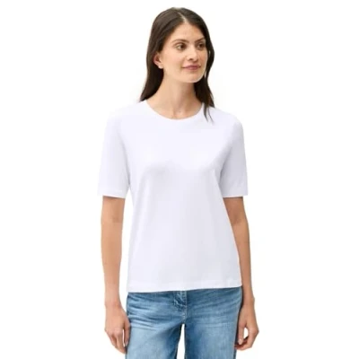 Afbeelding van Cecil Tshirt basic, Dames, Maat: Medium, Weiß