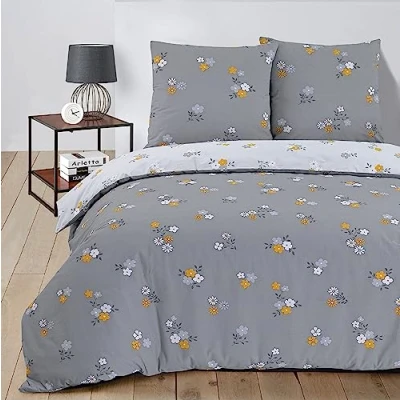 Afbeelding van Vision Leila Omkeerbaar Dekbedovertrek 260x240cm met 2 bijhorende slopen Kingsize bed 100% katoen