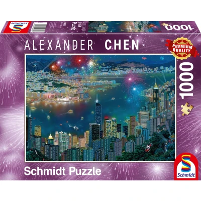 Afbeelding van Vuurwerk boven Hong Kong, 1000 stukjes Puzzel