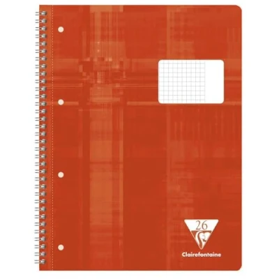 Afbeelding van Spiraalschrift A4+ (22,5x29,7cm) 80 afscheurbare bladen met 4 gaats perforatie geruit 5x5mm + volle kantlijn rechts