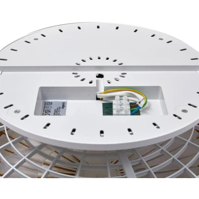 Afbeelding van Lindby Plafondventilatoren met verlichting dimmer Aluminium, polycarbonaat, ABS kunststof, ijzer H: 19.5 cm wit, houtkleurig, opaal