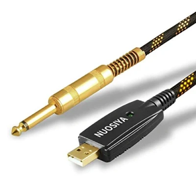 Afbeelding van usb naar 6.35mm gitaar kabel, bas PC opname kabel adapter converter aansluiting interface, Jack Computer 3M 6.35 SLR