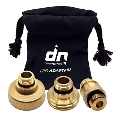 Afbeelding van Gomet LPG GPL Autogas Tank Refill Adapter Set M22 voor All Europe ACME DISH EURONOZZLE met een tas