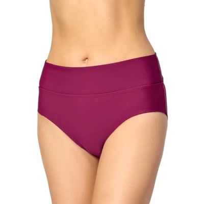 Afbeelding van Merry Style Dames Zwembroek Bikinibroekje Elastische tailleband Polyamide &amp; Elastaan Wijn rood (5288) 46 MS VR Brief 5