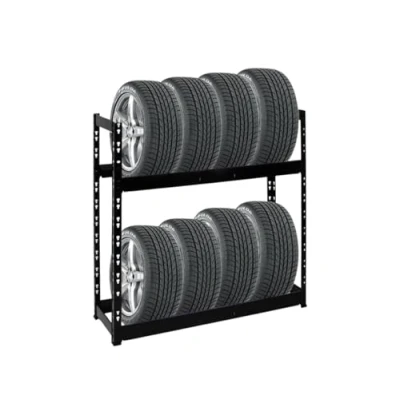 Afbeelding van PROREGAL Bandenrek Tiger HxBxD 100x110x35cm 150kg belasting tot 8 banden met 2 niveaus Zwart Bandenstandaard Garagerek