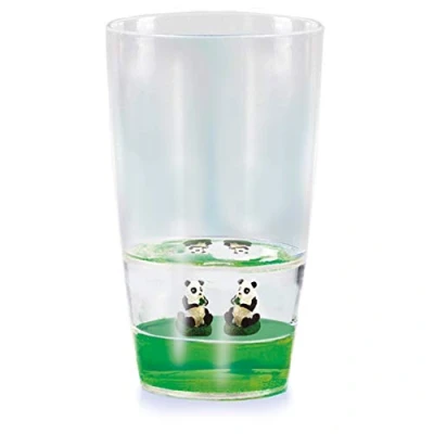 Afbeelding van Floatarama Tumbler Panda van Deluxebase. Acryl Drinkglas met Drijvende dierfiguren. 250ml BPA vrije drinkbeker voor kinderen en volwassenen.