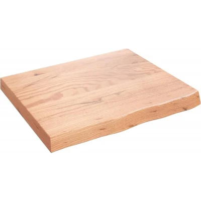Afbeelding van vidaXL Wastafelblad 60x50x(2 6) cm behandeld massief hout lichtbruin