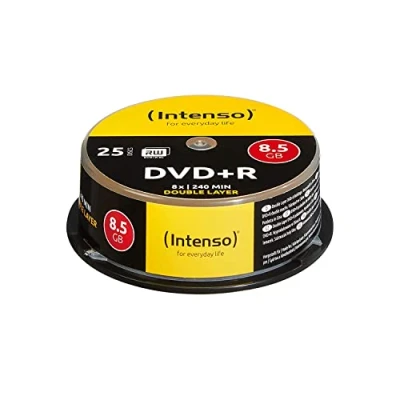 Afbeelding van 1x25 Intenso DVDR 8.5GB 8x Speed. dubbel laags Cakebox
