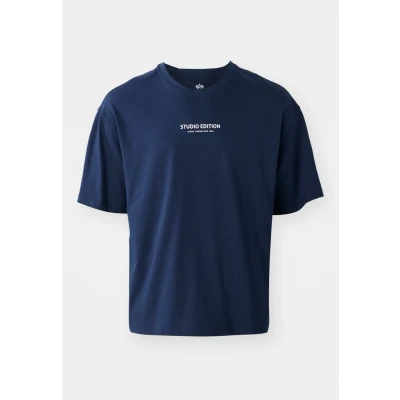 Afbeelding van Alpha Industries Studio Edition Tshirt print, Heren, Maat: 3XL, Ultra navy