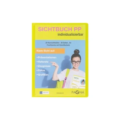 Afbeelding van Pagna 21013 17, Project folder, A4, Polypropyleen (PP), Limoen, 40 vel, 20 vakken