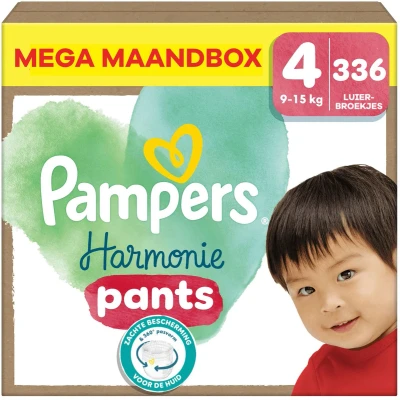 Afbeelding van Pampers Harmonie Pants Maat 4 Mega Maandbox 336 stuks 9/15 KG