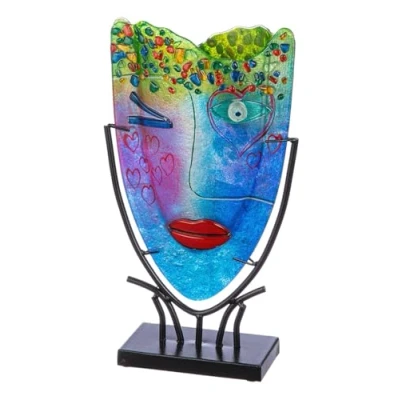 Afbeelding van Casablanca by Gilde Siervaas Glasart ovale designvaas Gezicht &quot;Twinkle&quot;, hoogte ca. 38,5 cm (1 stuk)